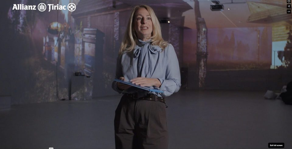 Presenter on the set of the internal show
